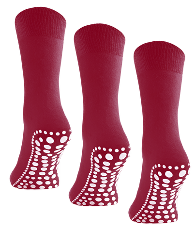 Budino Antislip sokken - 3 paar - Bordeaux Rood