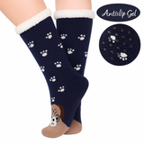 Budino Fleece Antislip Sokken - Hond Blauw