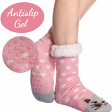 Budino Fleece Antislip Sokken - Kat Roze