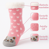 Budino Fleece Antislip Sokken - Kat Roze