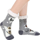 Budino Fleece Antislip Sokken - Koffiepauze Grijs