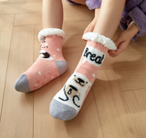 Budino Fleece Antislip Sokken - Koffiepauze Roze