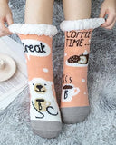 Budino Fleece Antislip Sokken - Koffiepauze Roze