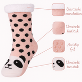 Budino Fleece Antislip Sokken - Pandabeer