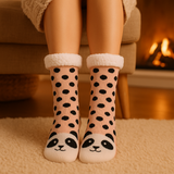 Budino Fleece Antislip Sokken - Pandabeer