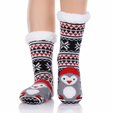 Budino Fleece Antislip Sokken - Pinguin