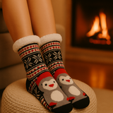 Budino Fleece Antislip Sokken - Pinguin