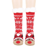 Budino Fleece Antislip Sokken - Rendier Rood