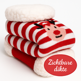 Budino Fleece Antislip Sokken - Rendier Gestreept