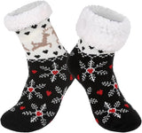 Budino Fleece Antislip Sokken - Sneeuwvlokken Blauw