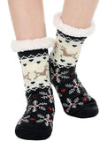 Budino Fleece Antislip Sokken - Sneeuwvlokken Blauw