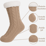 Budino Fleece Antislip Sokken - Beige