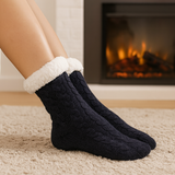 Budino Fleece Antislip Sokken - Donkerblauw