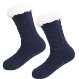 Budino Fleece Antislip Sokken - Donkerblauw