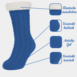 Budino Fleece Antislip Sokken - Lichtblauw