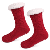 Budino Fleece Antislip Sokken - Rood