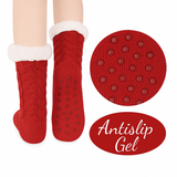 Budino Fleece Antislip Sokken - Rood