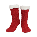 Budino Fleece Antislip Sokken - Rood