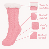 Budino Fleece Antislip Sokken - Roze