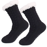 Budino Fleece Antislip Sokken - Zwart