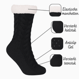 Budino Fleece Antislip Sokken - Zwart